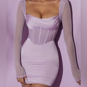 Oh Polly Lorient Mini Corset Dress in Lilac Size 4 NWT